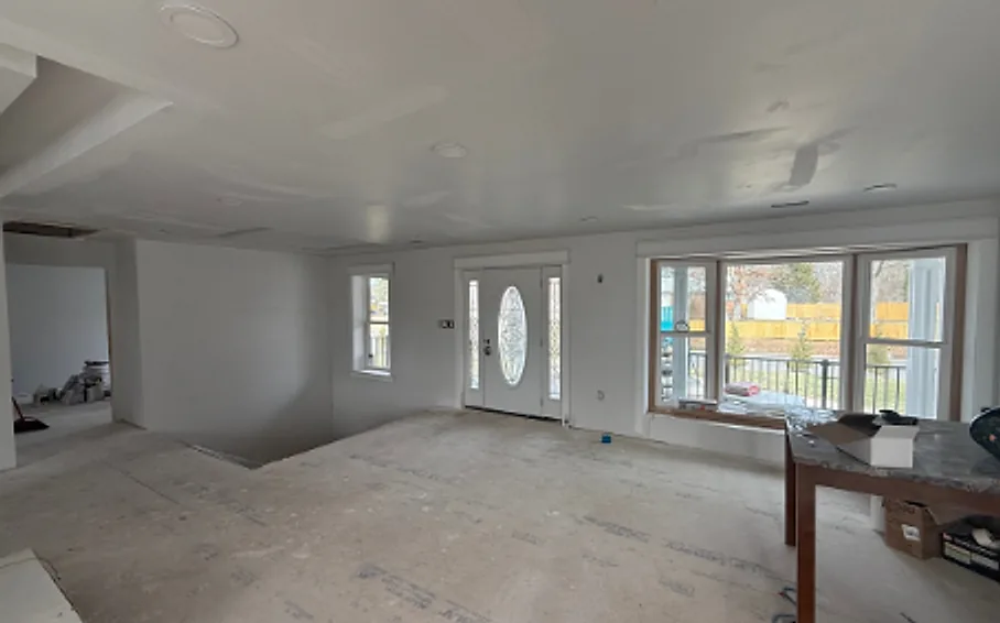 Home interior before the renovation: unfinished open room