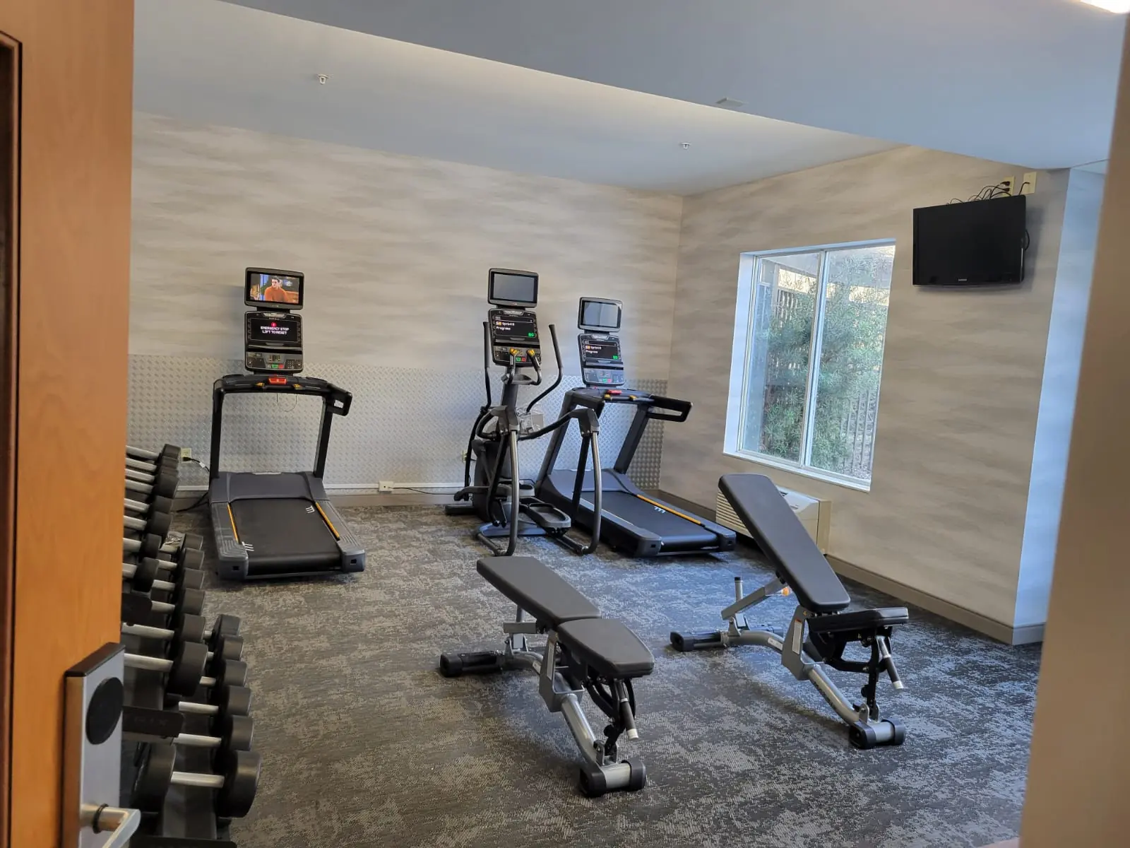 Renovated hotel fitness room